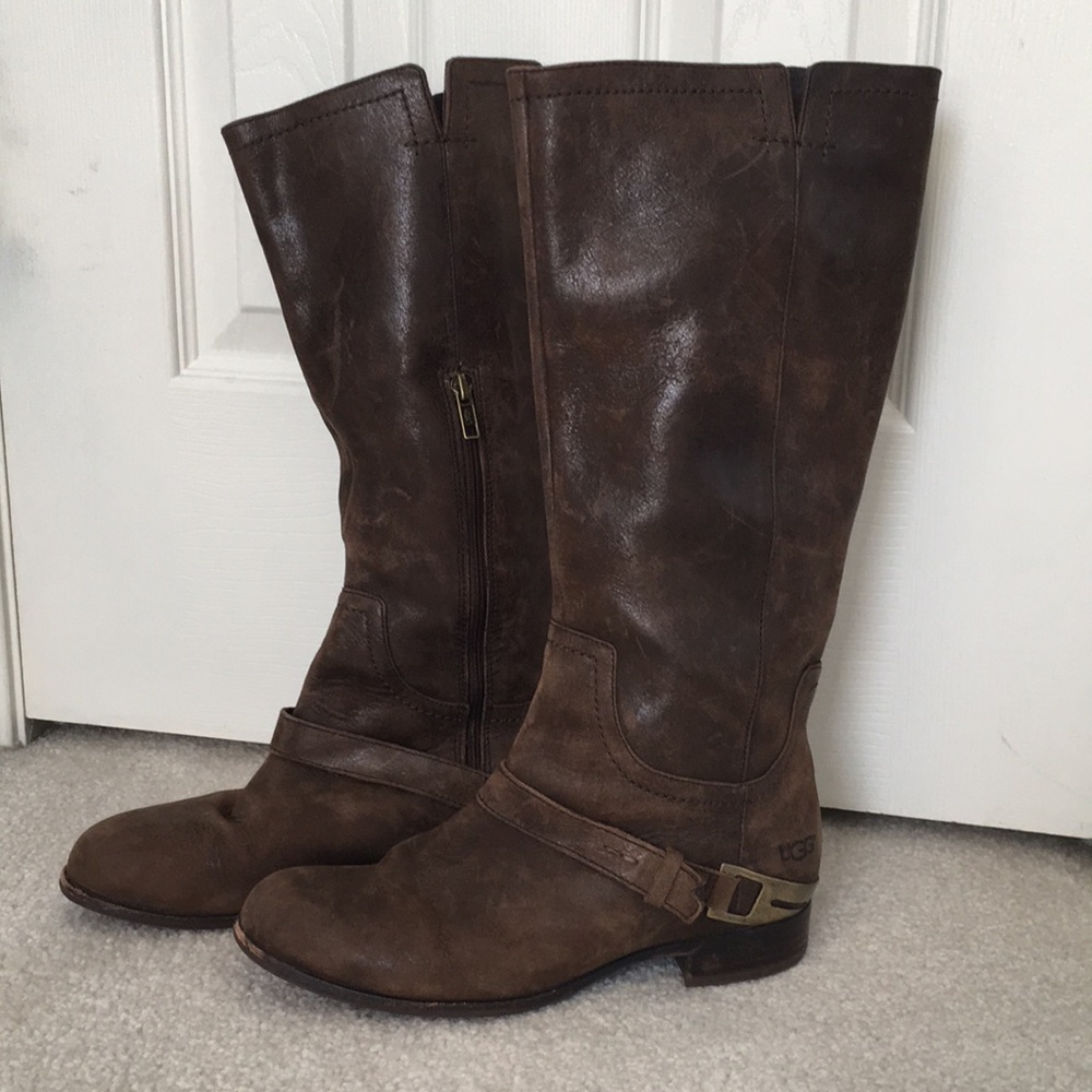 !SALE! UGG Brown Leather Riding Boots